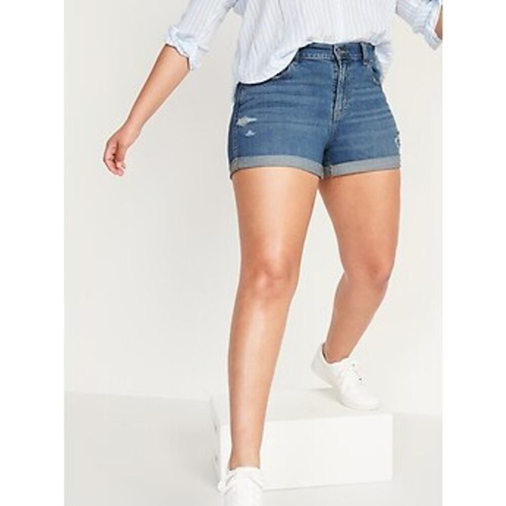 Old Navy Women's Size 8‎ Boyfriend Roll Tab Denim Shorts